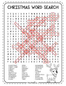Answer Keys for Hard Christmas Wordsearch Puzzles 2