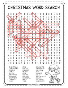 Answer Keys for Hard Christmas Wordsearch Puzzles 3