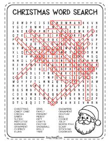 Answer Keys for Hard Christmas Wordsearch Puzzles 6