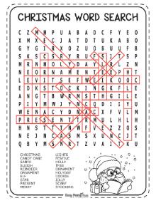 Answer Keys for Medium Word Search Word Puzzles 1