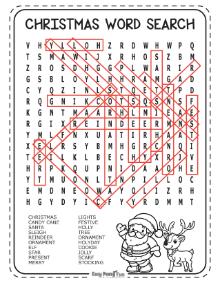 Answer Keys for Medium Word Search Word Puzzles 3
