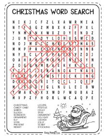 Answer Keys for Medium Word Search Word Puzzles 6