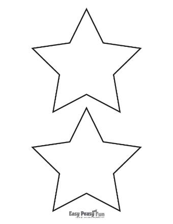 Two Extra Large Blank Star Outlines