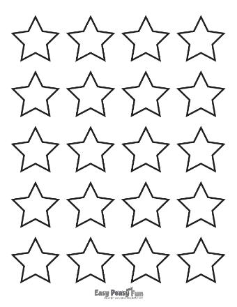 Twenty Extra Small Blank Star Outlines