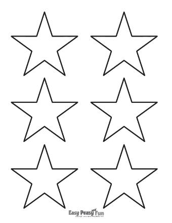 Six Medium Blank Star Silhouettes