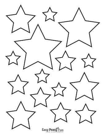 Mixed Sizes Star Printouts with 15 Stars