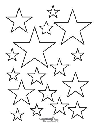 Mixed Sizes Star Outlines with 17 Stars