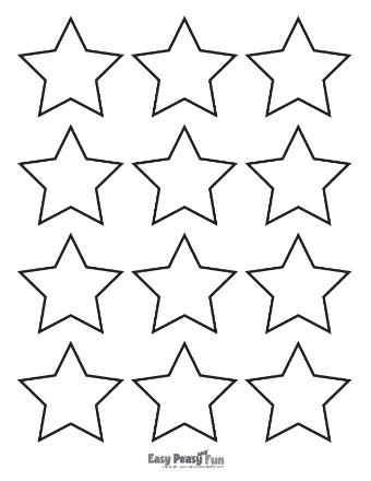 Twelve Small Blank Star Silhouettes