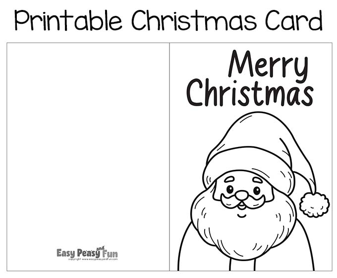 Merry Christmas Free Printable Christmas Card to Color