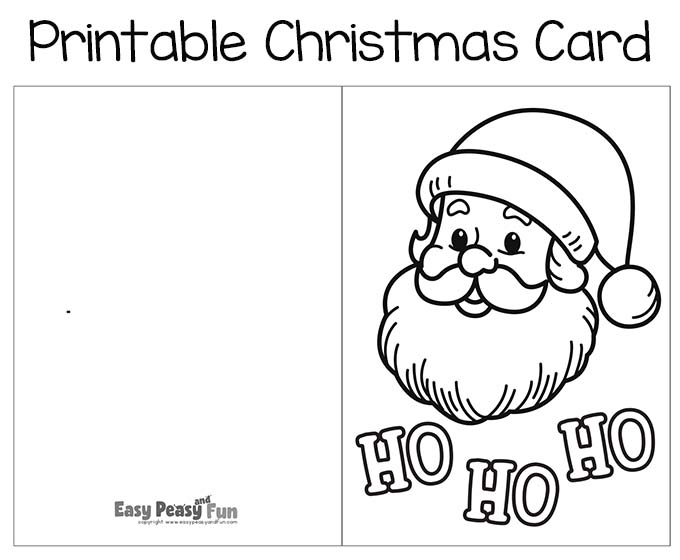Ho, ho, ho Santa Free Printable Christmas Card to Color