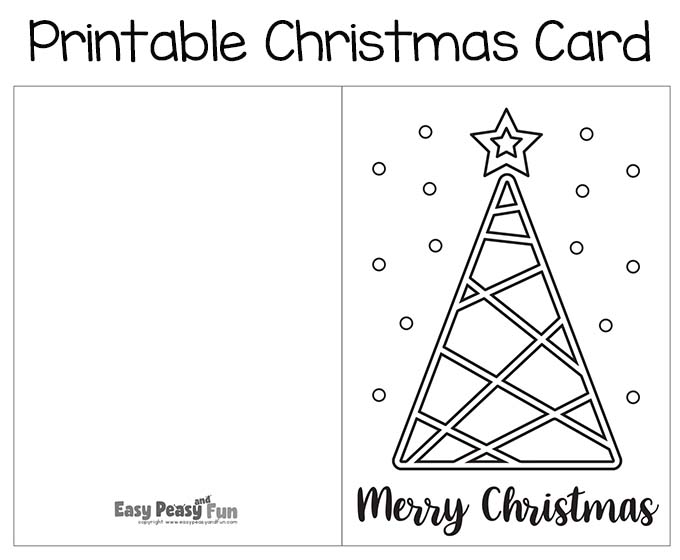 Abstract tree Free Printable Christmas Card to Color
