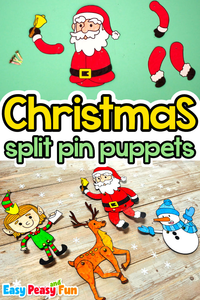 Christmas Split Pin Puppets Printable Craft for Kids