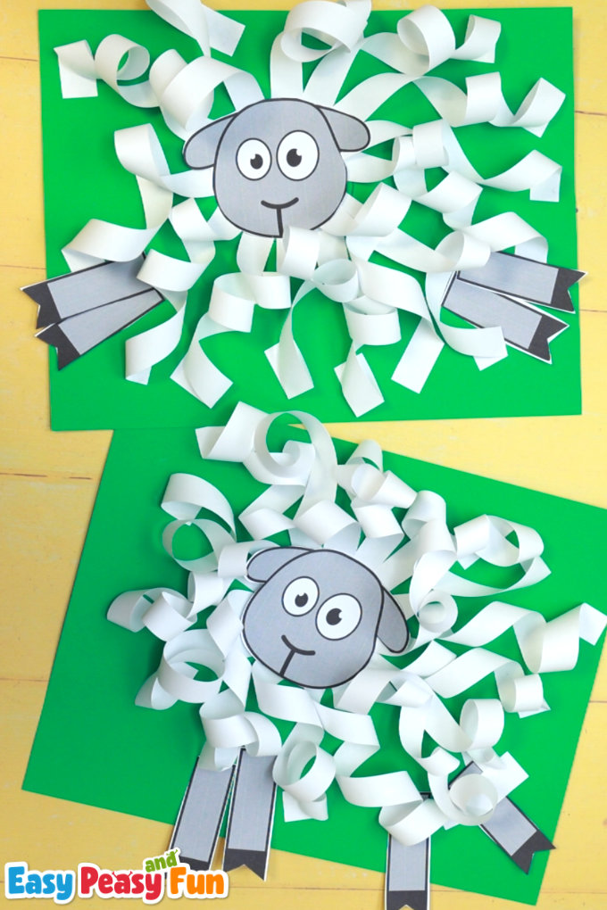 Curly Sheep Paper Craft Template