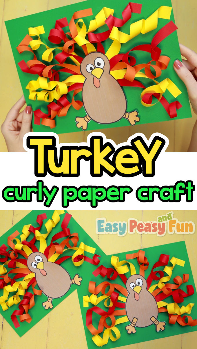 Curly Turkey Craft Thanksgiving Activity for Kids