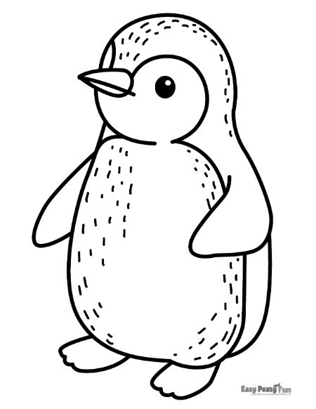 Easy to color penguin