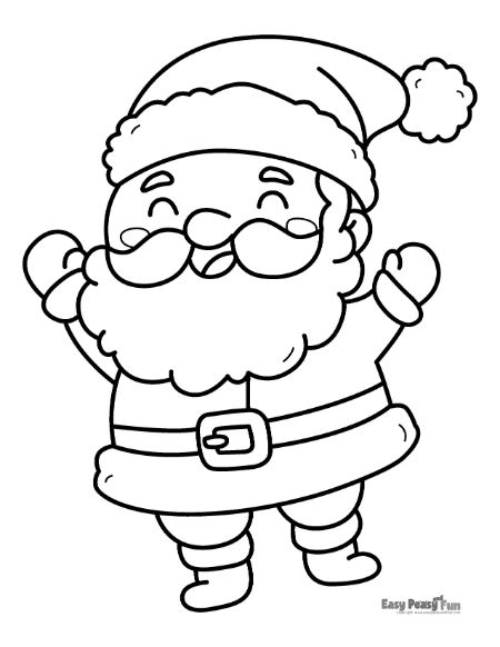 Laughing Santa Coloring Page