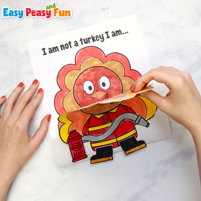 Disguise a Turkey as a Firefighter Printable Craft