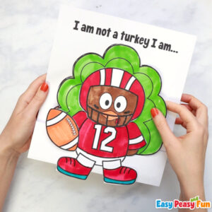 Disguise a Turkey as a Football Player Printable Craft
