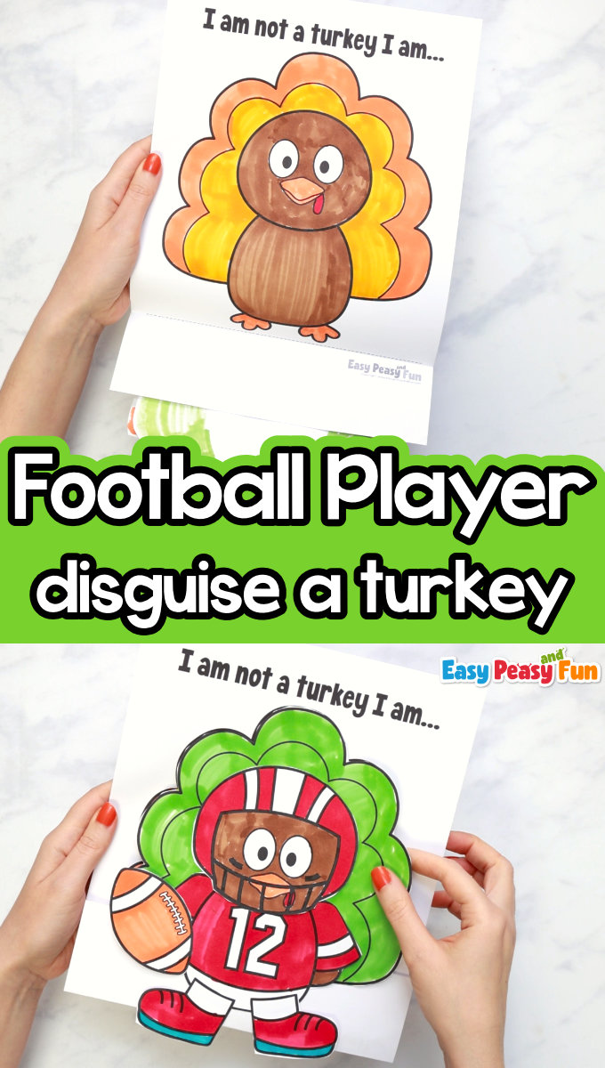 Disguise a Turkey as a Football Player Printable Template