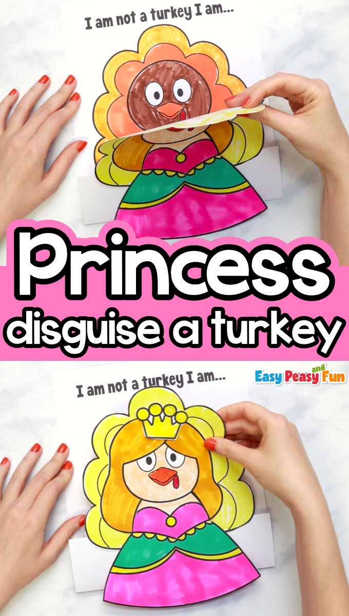 Disguise a Turkey as a Princess Printable Template Craft