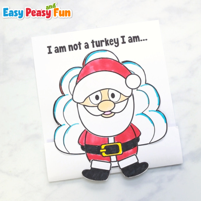Disguise a Turkey as a Santa Claus Craft