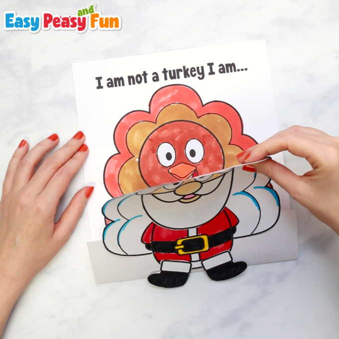 Disguise a Turkey as a Santa Paper Craft