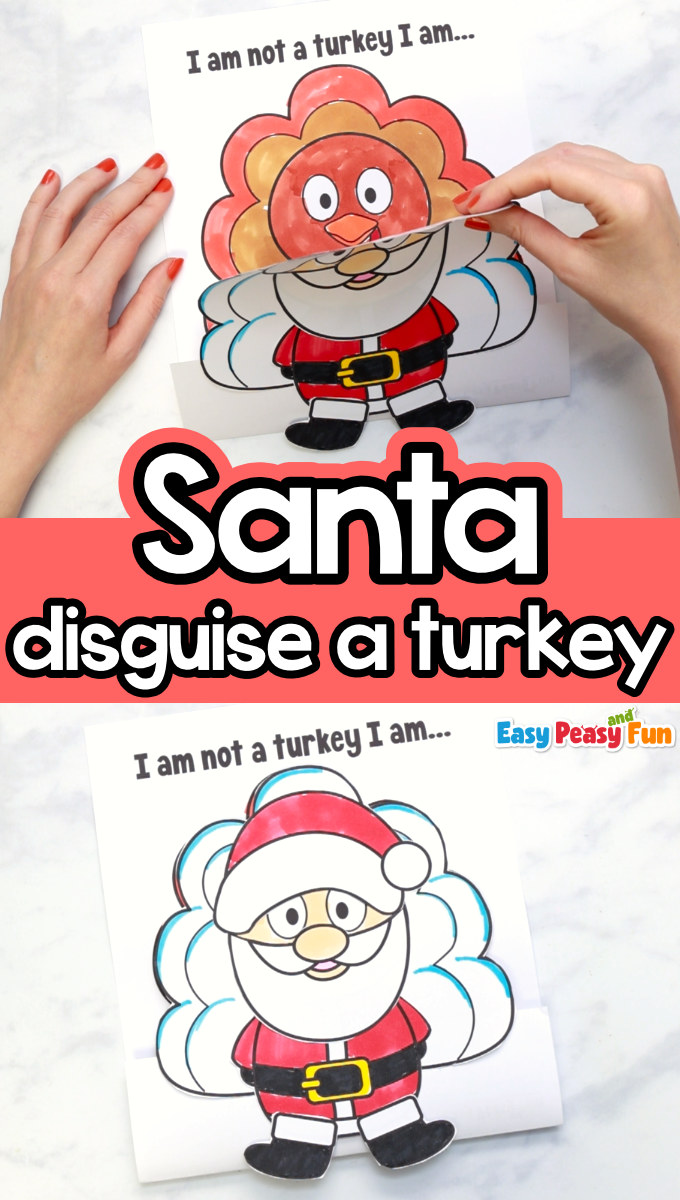 Disguise a Turkey as a Santa Printable Template