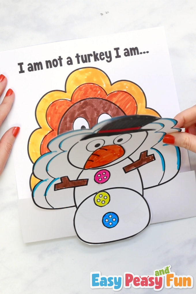 Disguise a Turkey as a Snowman Printable Craft for Kids