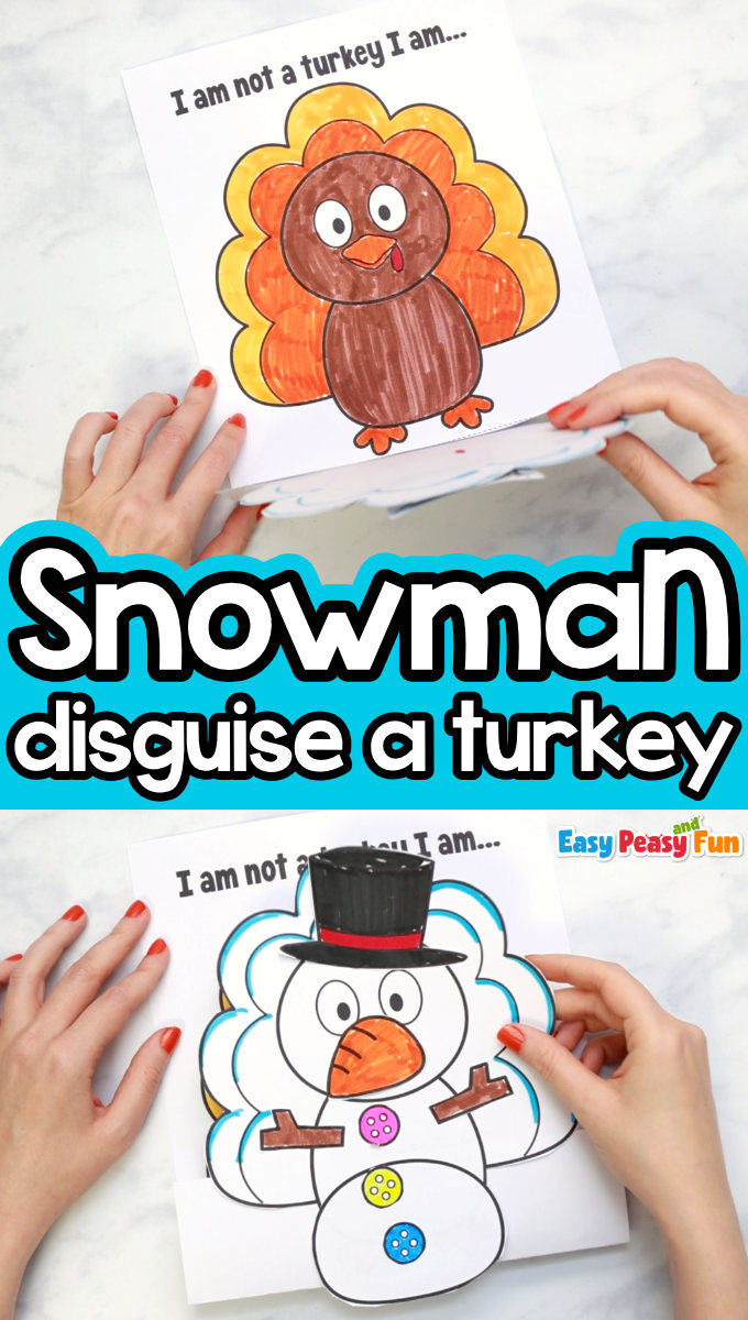 Disguise a Turkey as a Snowman Printable Template