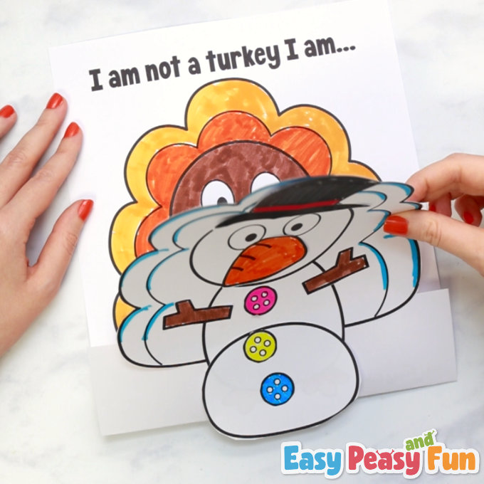 Disguise a Turkey as a Snowman Printable