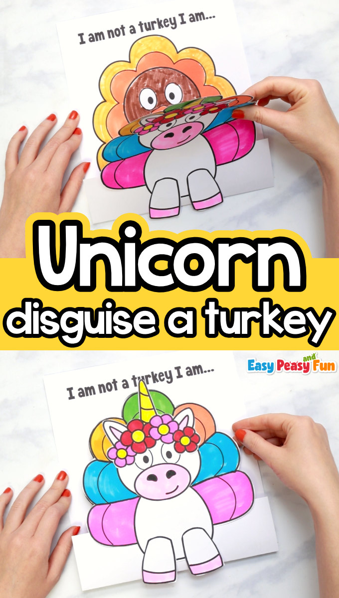 Disguise a Turkey as a Unicorn Printable Template