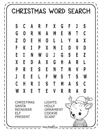 Easy Christmas Word Search Puzzles 4