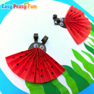 Easy Folded Paper Ladybugs Craft