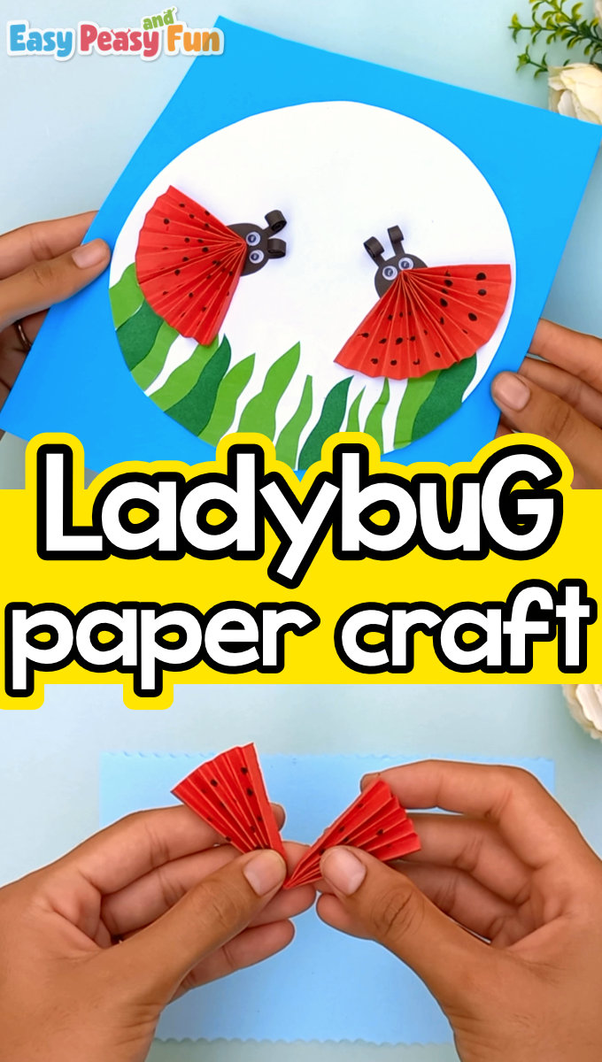 Easy Folded Paper Ladybugs Craft for Kids