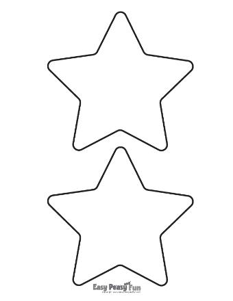 Two Extra Large Star Outlines