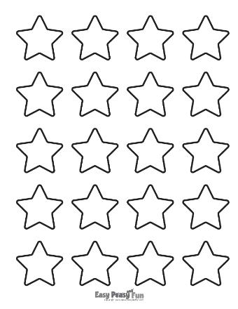 Twenty Extra Small Star Outlines