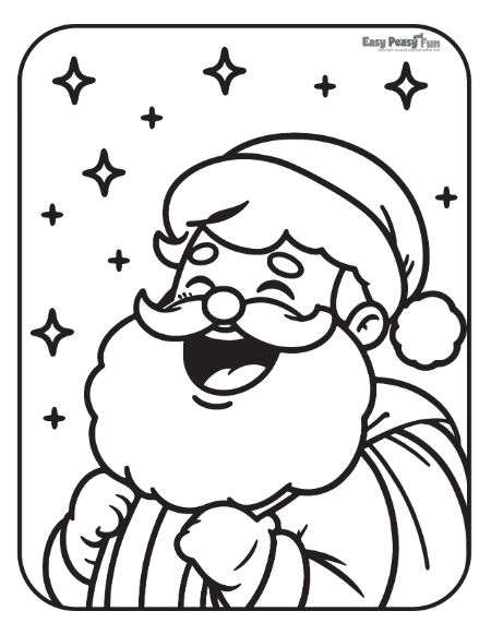 Laughing Santa Claus Image to Color