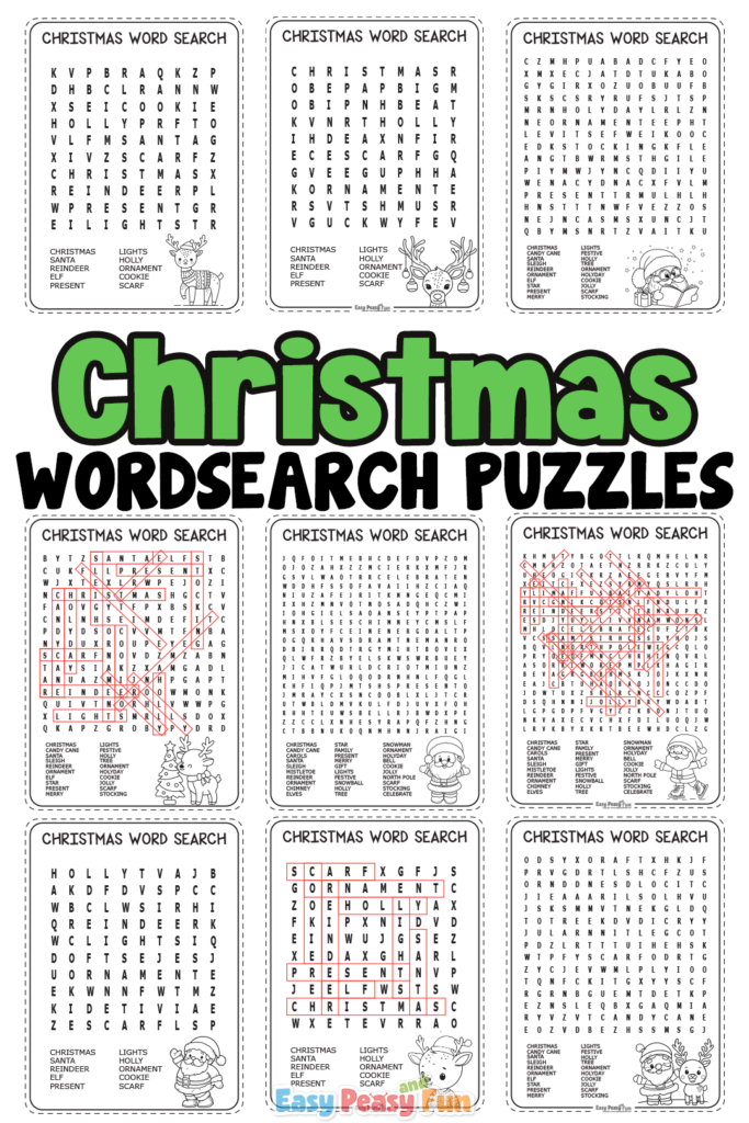 Free printable Christmas Word Search Puzzles