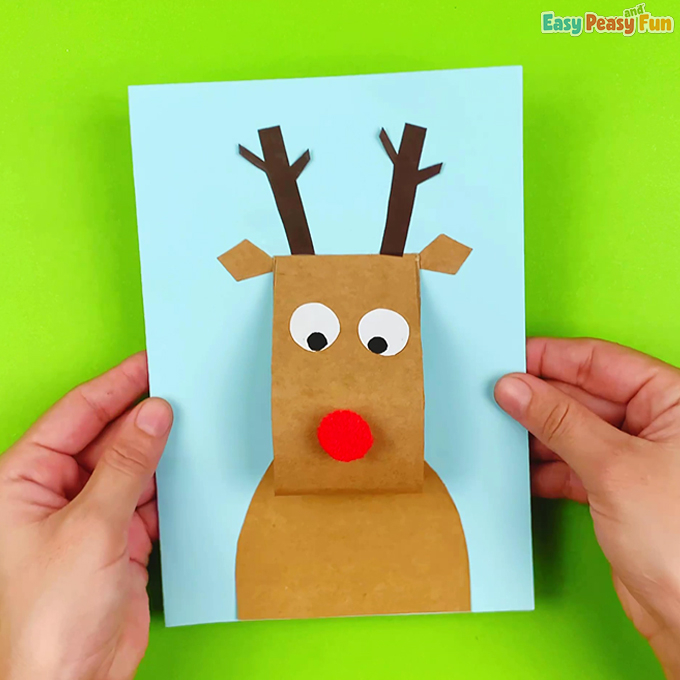 Handmade Reindeer Xmas Card