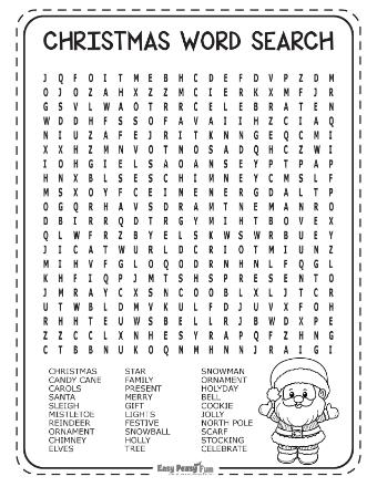 Hard Christmas Wordsearch Puzzles 1
