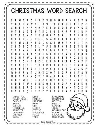 Hard Christmas Wordsearch Puzzles 6