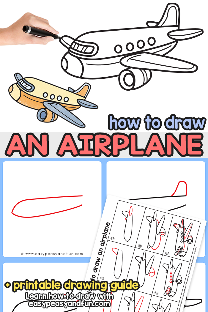 How to Draw an Airplane Step by Step Tutorial