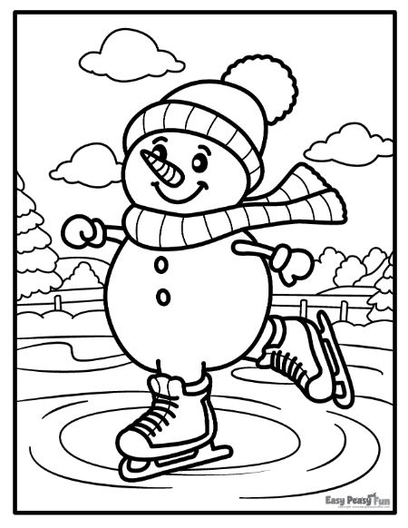 Ice-skating Snowman Image to Color