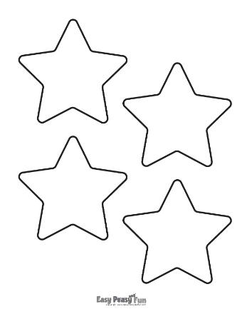 Four Large Star Silhouettes