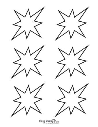 Six Medium Star Silhouettes