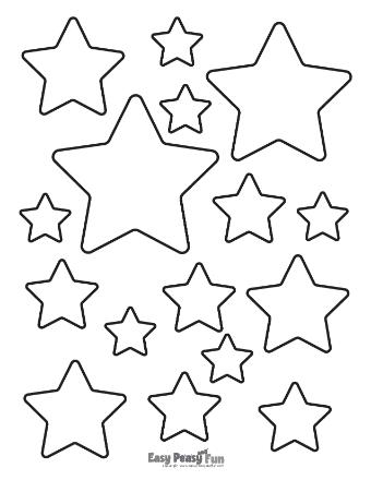 Mixed Sizes Star Silhouettes with 16 Stars