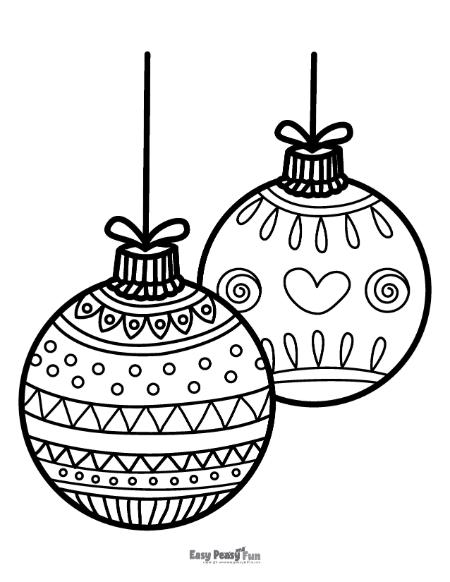 Intricate Christmas Ornaments for Coloring