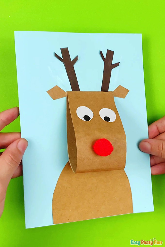 Paper Reindeer Christmas Card