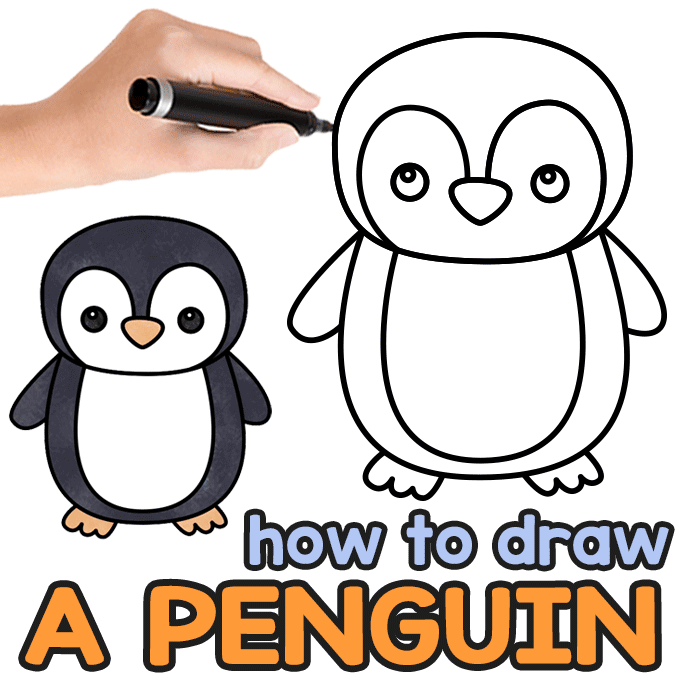 Penguin Directed Drawing Guide