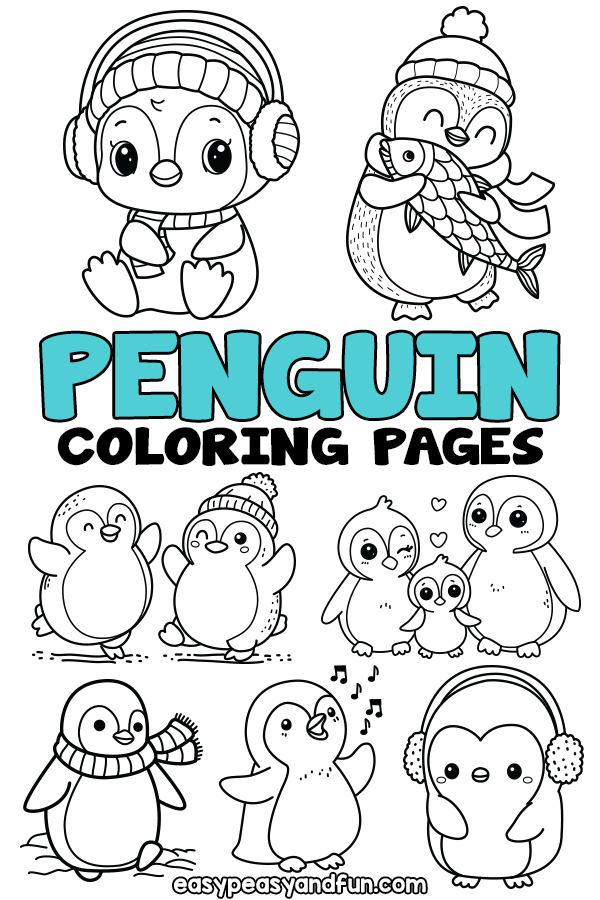 Printable Penguin Coloring Pages Lots Of Free Sheets Easy Peasy And Fun